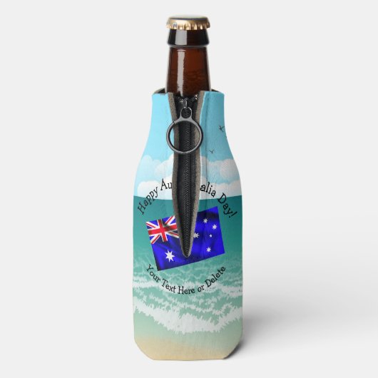 Bewerk Tekst die overeenkomt met Australia Day Fla Flesjeskoeler (Fles Achterkant)