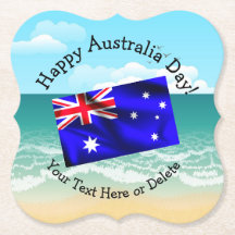 Bewerk tekst die past bij Australië Dag Vlag Stran