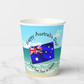 Bewerk Tekst Happy Australia Day Vlag Ocean Beach Papieren Bekers (Achterkant)