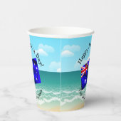 Bewerk Tekst Happy Australia Day Vlag Ocean Beach Papieren Bekers (Rechts)