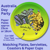 Bewerk Tekst Jaar, Australia Day Gom Leaf Wattle 9 Papieren Bordje