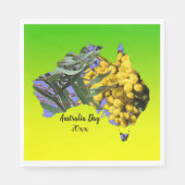 Bewerk Tekst Jaar, Australia Day Gum Leaf Wattle Servet (Voorkant)