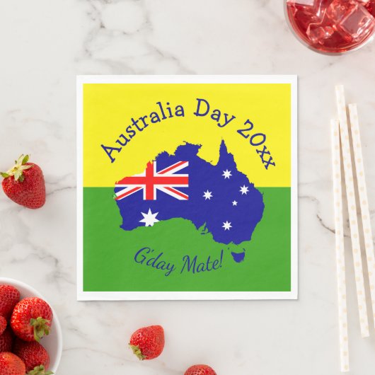 Bewerk Tekst Jaar Australia Day Servet (Insitu)