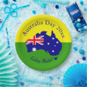 Bewerk Tekst Jaar Overeenkomend met Australia Day  Papieren Bordje (Feest)