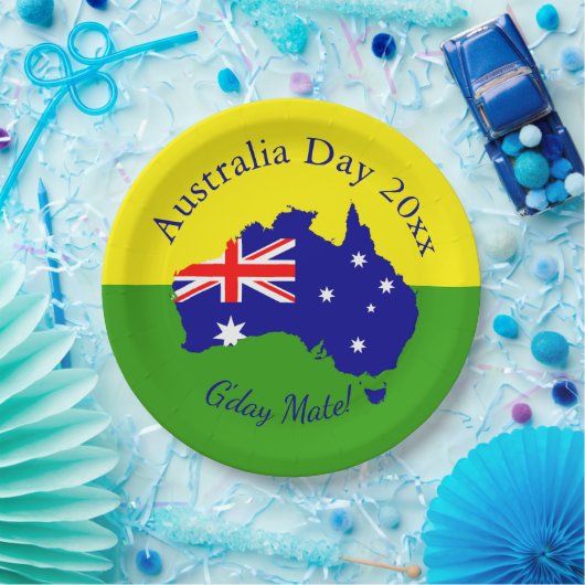 Bewerk Tekst Jaar Overeenkomend met Australia Day  Papieren Bordje (Feest)