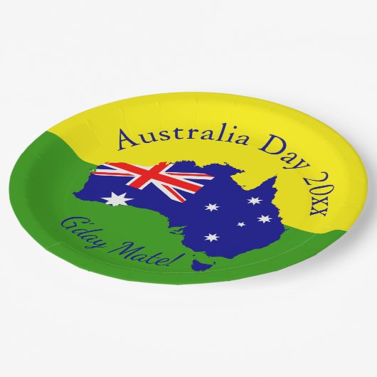 Bewerk Tekst Jaar Overeenkomend met Australia Day  Papieren Bordje (Gekanteld)