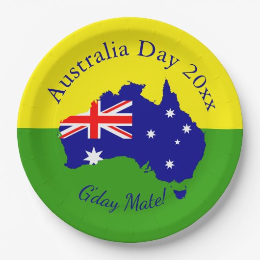 Bewerk Tekst Jaar Overeenkomend met Australia Day  Papieren Bordje (Voorkant)