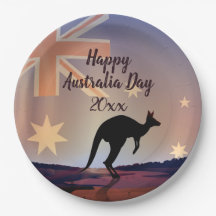 Bewerk tekst Vlag Kangoeroe Australië Dag  9" 