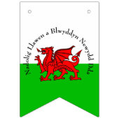 Bewerk Tekst Welsh Flag Red Dragon Christmas Bunti Vlaggetjes (Tweede vlag)