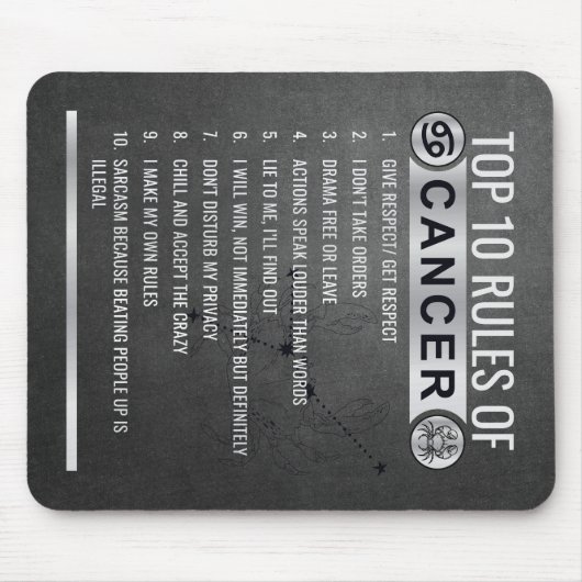 Bewerkbaar 12 Zodiac-tekens -Top 10 regels Muismat (Voorkant)