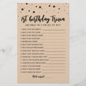 Bewerkbaar 1e verjaardag trivia Verjaardagsfeestsp (Voorkant)