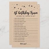 Bewerkbaar 1e verjaardag trivia Verjaardagsfeestsp (Voorkant / Achterkant)