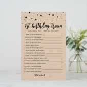 Bewerkbaar 1e verjaardag trivia Verjaardagsfeestsp (Staand voorkant)