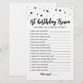 Bewerkbaar 1e verjaardag trivia Verjaardagsfeestsp (Voorkant / Achterkant)