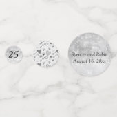 Bewerkbaar 25th Silver-Jubileum Confetti (Voorkanten)