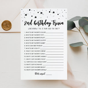 Bewerkbaar 2e verjaardag trivia Verjaardagsfeestsp