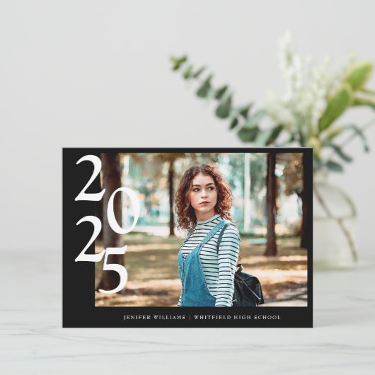 Bewerkbaar 4 Foto (1+3) High School Afstuderen Aankondiging (Staand voorkant)