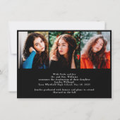 Bewerkbaar 4 Foto (1+3) High School Afstuderen Aankondiging (Achterkant)