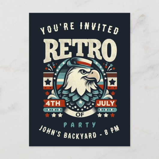 Bewerkbaar 4 juli Onafhankelijkheidsdag BBQ Party Briefkaart (Voorkant)