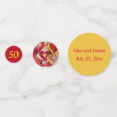 Bewerkbaar 50e bruiloft Jubileum Confetti (Voorkanten)