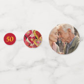 Bewerkbaar 50e bruiloft Jubileum Confetti (Achterkanten)