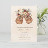 Bewerkbaar aangepast Booties Baby shower Kaart (Staand voorkant)