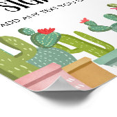 Bewerkbaar Aangepast Fiesta Cactus Succulent Tafel Poster (Hoek)