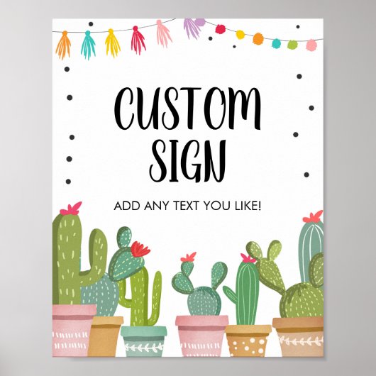 Bewerkbaar Aangepast Fiesta Cactus Succulent Tafel Poster (Voorkant)