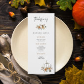 Bewerkbaar Aangepaste Bloemen Thanksgiving Menu Sj