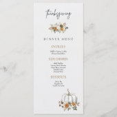 Bewerkbaar Aangepaste Bloemen Thanksgiving Menu Sj (Voorkant)
