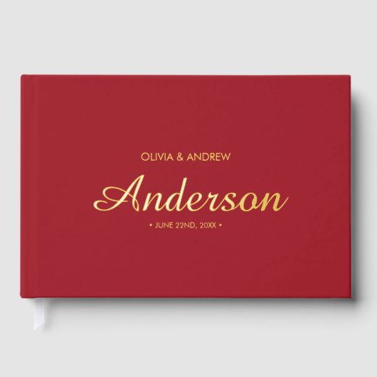 Bewerkbaar Achtergrond Kleur Trouwscript Gastenboek (Voorkant)