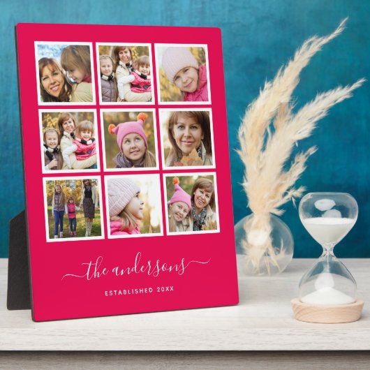 Bewerkbaar achtergrondkleur foto-collage-script fotoplaat (Zijkant)