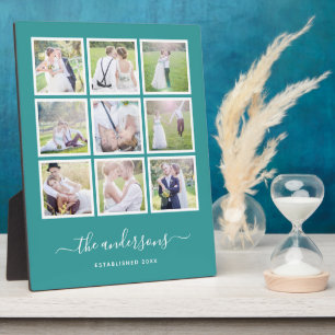 Bewerkbaar achtergrondkleur foto-collage-script fotoplaat