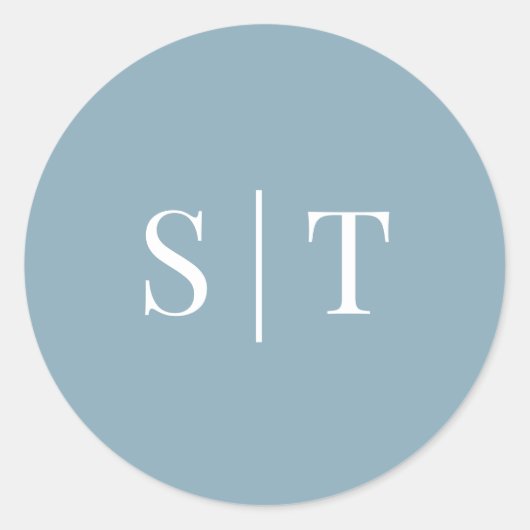 Bewerkbaar achtergrondkleurenmonogram ronde sticker (Voorkant)