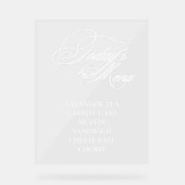 Bewerkbaar acryl voedsel menu teken bord (Voorkant)