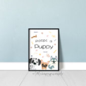 Bewerkbaar Adopteer een Puppy-teken Poster