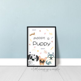 Bewerkbaar Adopteer een Puppy-teken Poster