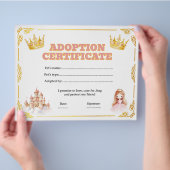 Bewerkbaar adoptiecertificaat voor prinsessenpop flyer (Hand)