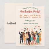 Bewerkbaar Afstudeerfeestje Kaart (Voorkant / Achterkant)
