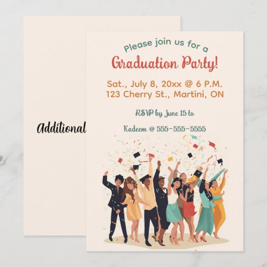 Bewerkbaar Afstudeerfeestje Kaart (Voorkant / Achterkant)