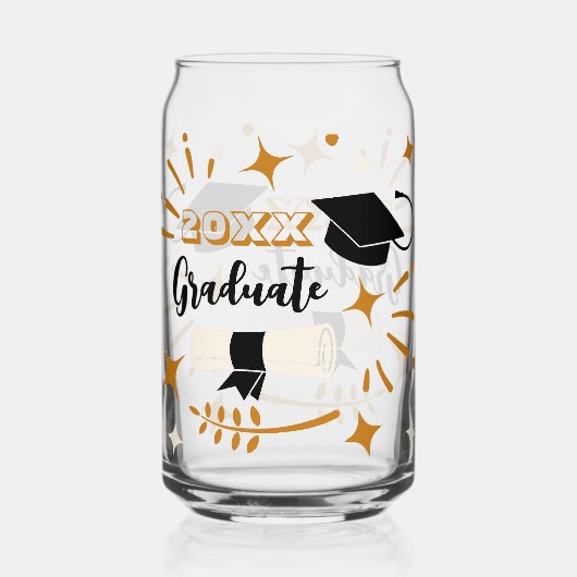 Bewerkbaar Afstuderen Drinkware Blikvorm Glas (Achterkant)