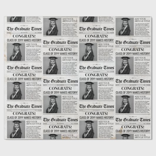 Bewerkbaar Afstuderen Krantenpapier Cadeaupapier (Vlak)