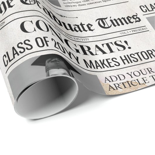 Bewerkbaar Afstuderen Krantenpapier Cadeaupapier (Rol Hoek)