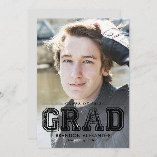 bewerkbaar Afstuderen voor bewerkbare kleuren Kaart (Voorkant / Achterkant)