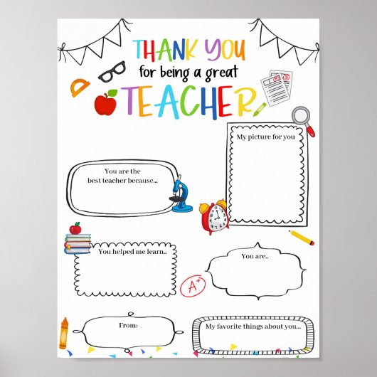 Bewerkbaar alles over mijn docent sjabloon poster (Voorkant)