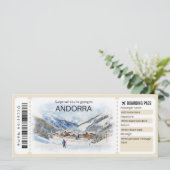 Bewerkbaar Andorra Vliegticket, Andorra Trip Kaart (Staand voorkant)