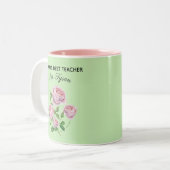 Bewerkbaar  aquarel Engels Roos Tweekleurige Koffiemok (Voorkant links)