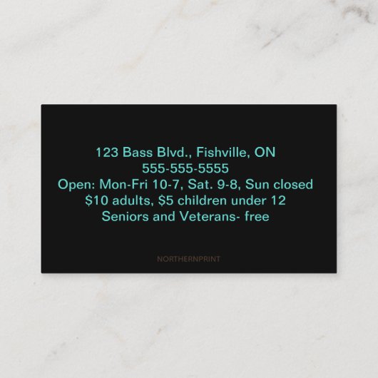 Bewerkbaar Aquarium Visitekaartje (Achterkant)