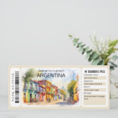Bewerkbaar Argentinië Vliegticket, Argentinië Trip Kaart (Staand voorkant)