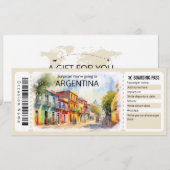 Bewerkbaar Argentinië Vliegticket, Argentinië Trip Kaart (Voorkant / Achterkant)